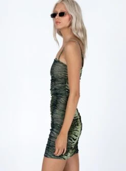 Princess Polly Rohan Mini Dress Green -Princess Polly Sales Store 3 modelinfo IRA US2 7d9ce00c 507a 4994 8167 b378148e8039