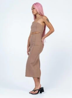 Princess Polly Archy Midi Dress Beige