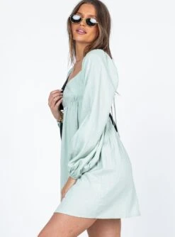 Princess Polly Olivia Mini Dress Sage -Princess Polly Sales Store 3 modelinfo Lexi us2 1bd0f367 ca52 417d ae1e 30356c211db3