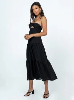 Princess Polly Allie Midi Dress Black -Princess Polly Sales Store 3 modelinfo Vivien us4 9cc4daa3 b128 4731 8e67 4f38c7da7dba