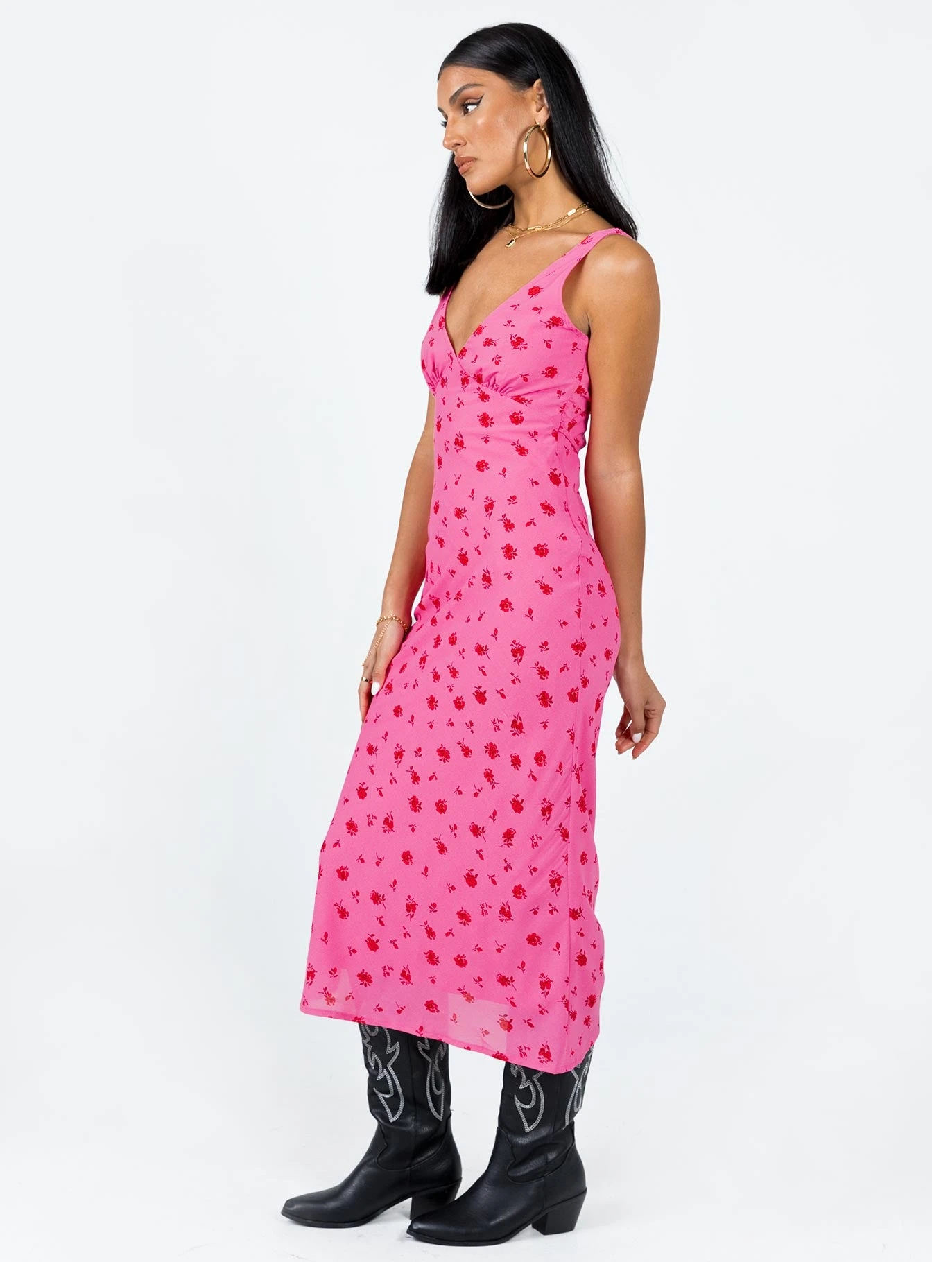 Princess Polly Sariah Midi Dress Pink Floral 4 Princess Polly Sariah Midi Dress Pink Floral - Image 4