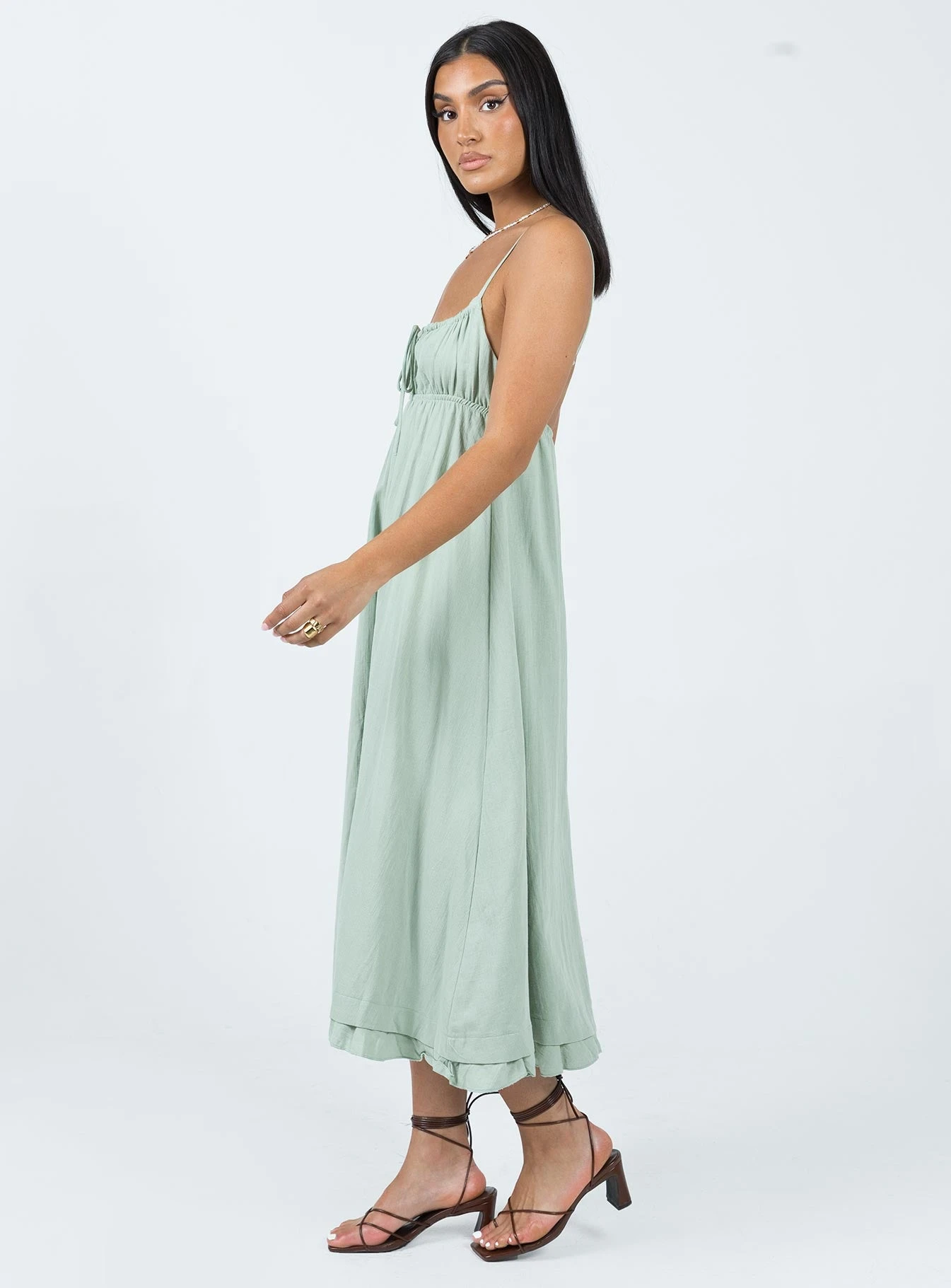 Princess Polly Empress Of Love Midi Dress Sage 4 Princess Polly Empress Of Love Midi Dress Sage - Image 4