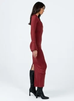 Princess Polly Belfa Long Sleeve Maxi Dress Burgundy 9 Princess Polly Belfa Long Sleeve Maxi Dress Burgundy -Princess Polly Sales Store 3 modelinfo josephine us2 0fead332 9a9a 456f a500 3b7fe2343ba3