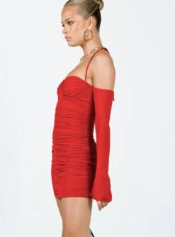 Princess Polly Wyona Mini Dress Red -Princess Polly Sales Store 3 modelinfo kiana us2 e9f87cd7 0594 4a5f b48a ae8aa3653cfe