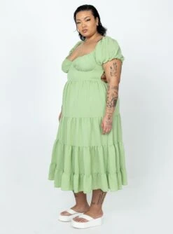 Danny Midi Dress Green Curve 9 Danny Midi Dress Green Curve -Princess Polly Sales Store 3 modelinfo lovisa us18 4a7c31e9 3e98 41c1 849e 0ca65776ef4a