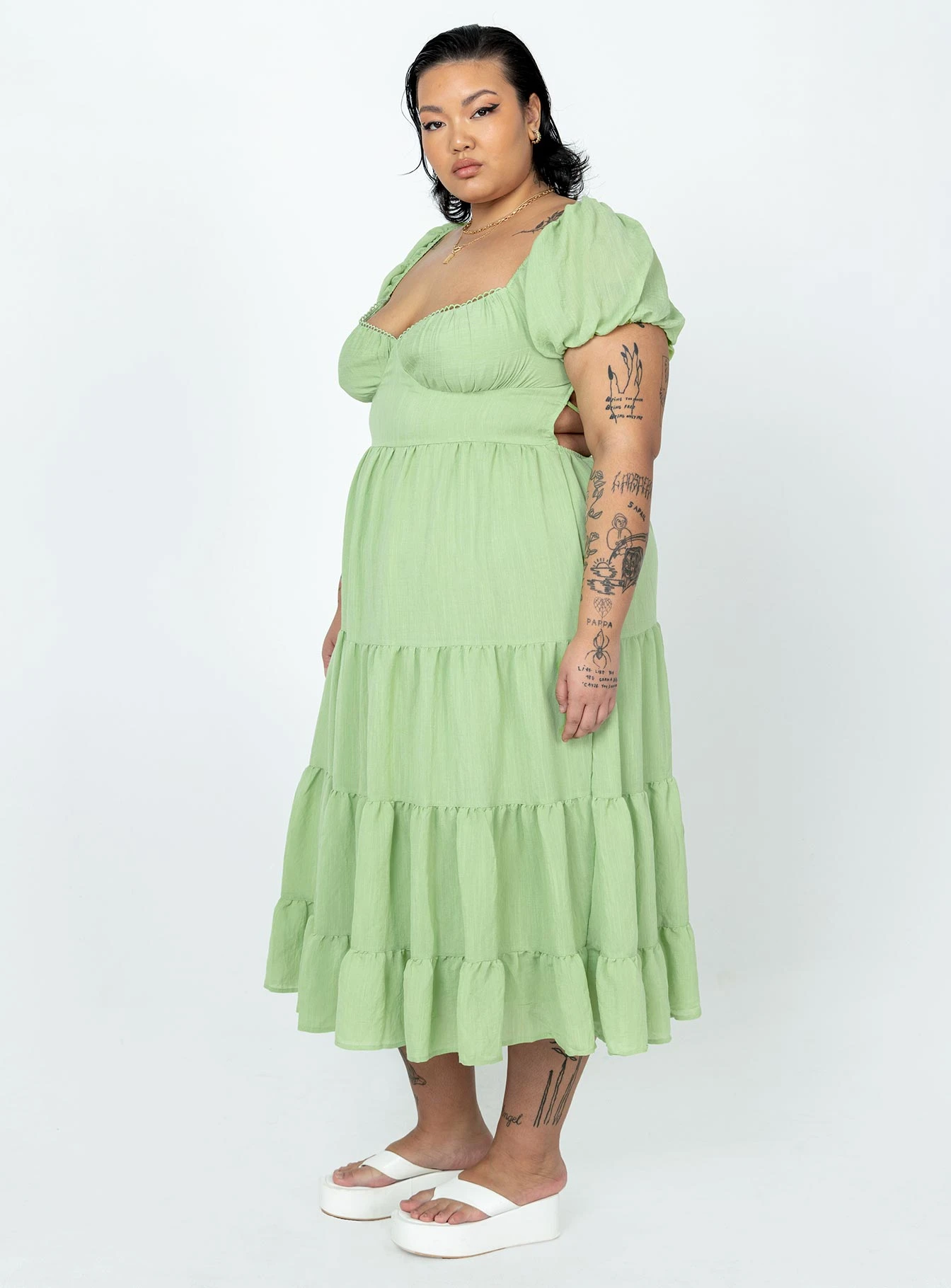 Danny Midi Dress Green Curve 4 Danny Midi Dress Green Curve - Image 4