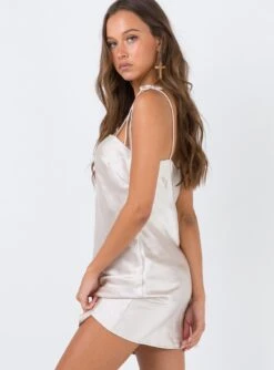 Princess Polly The Silky Slip Mini Dress Champagne -Princess Polly Sales Store 3 123 50