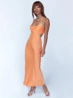 Princess Polly Giselle Midi Dress Orange -Princess Polly Sales Store 3 28c00c9e 8a3f 4796 b5fe 92e04c13ac6c
