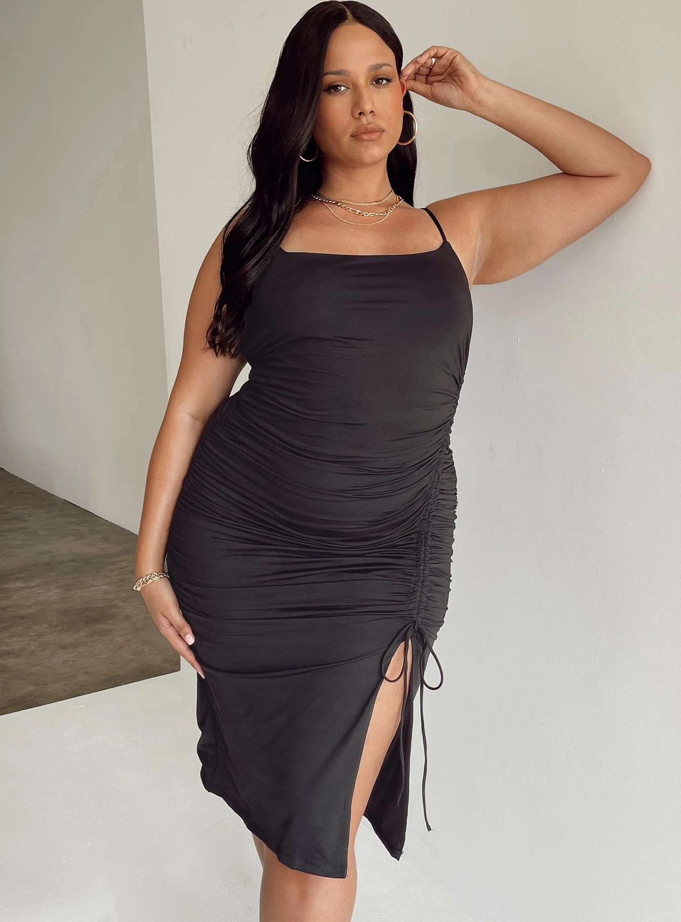 Adalee Midi Dress Black Curve 3 Adalee Midi Dress Black Curve - Image 3