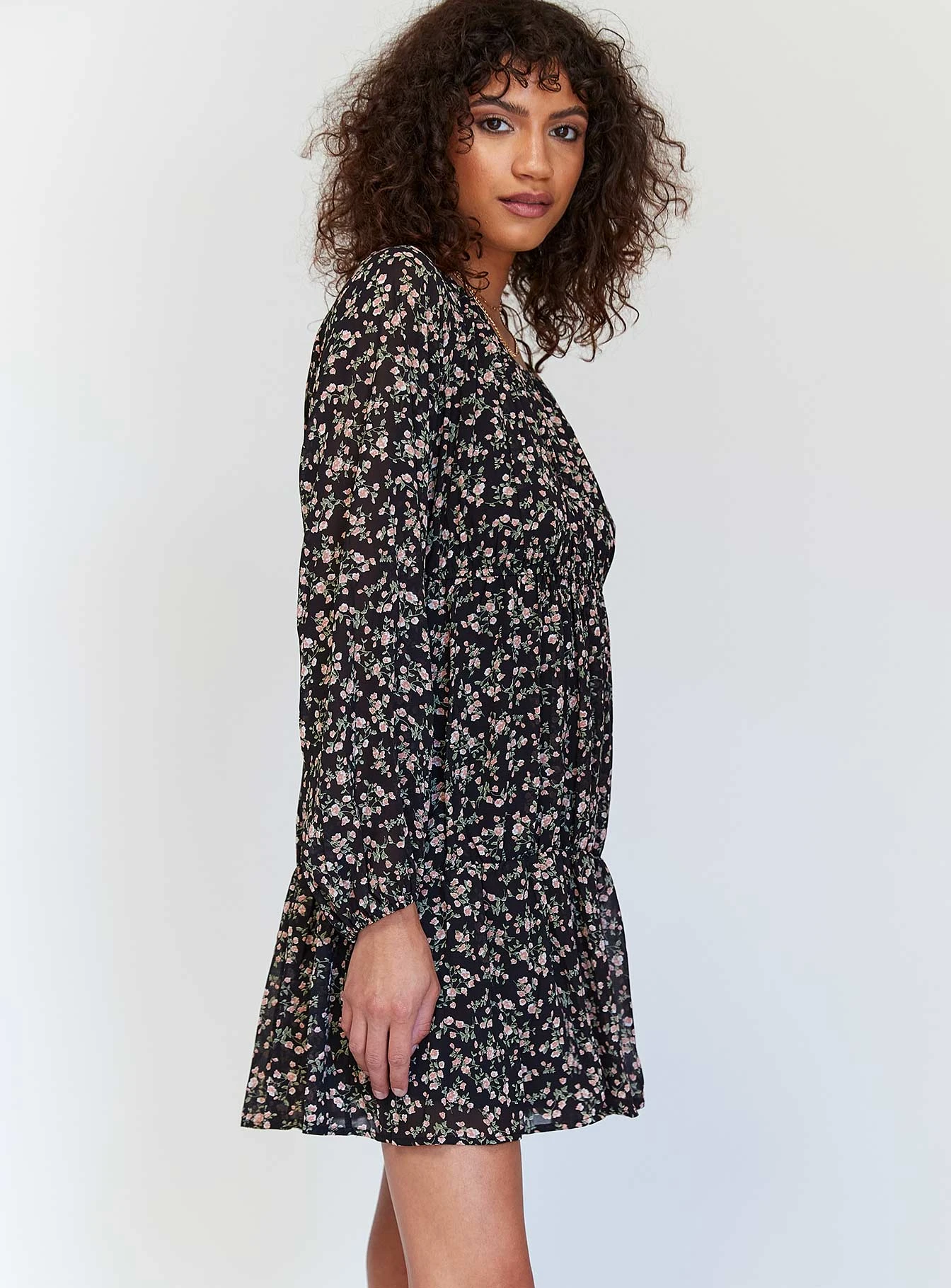 Princess Polly Polina Mini Dress Black Floral 3 Princess Polly Polina Mini Dress Black Floral - Image 3