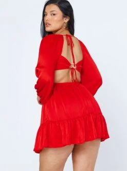 Princess Polly Tropez Long Sleeve Mini Dress Red -Princess Polly Sales Store 4 modelinfo Alicia us10 4b1501d8 19d8 4133 aaab 3de45bfc35e0