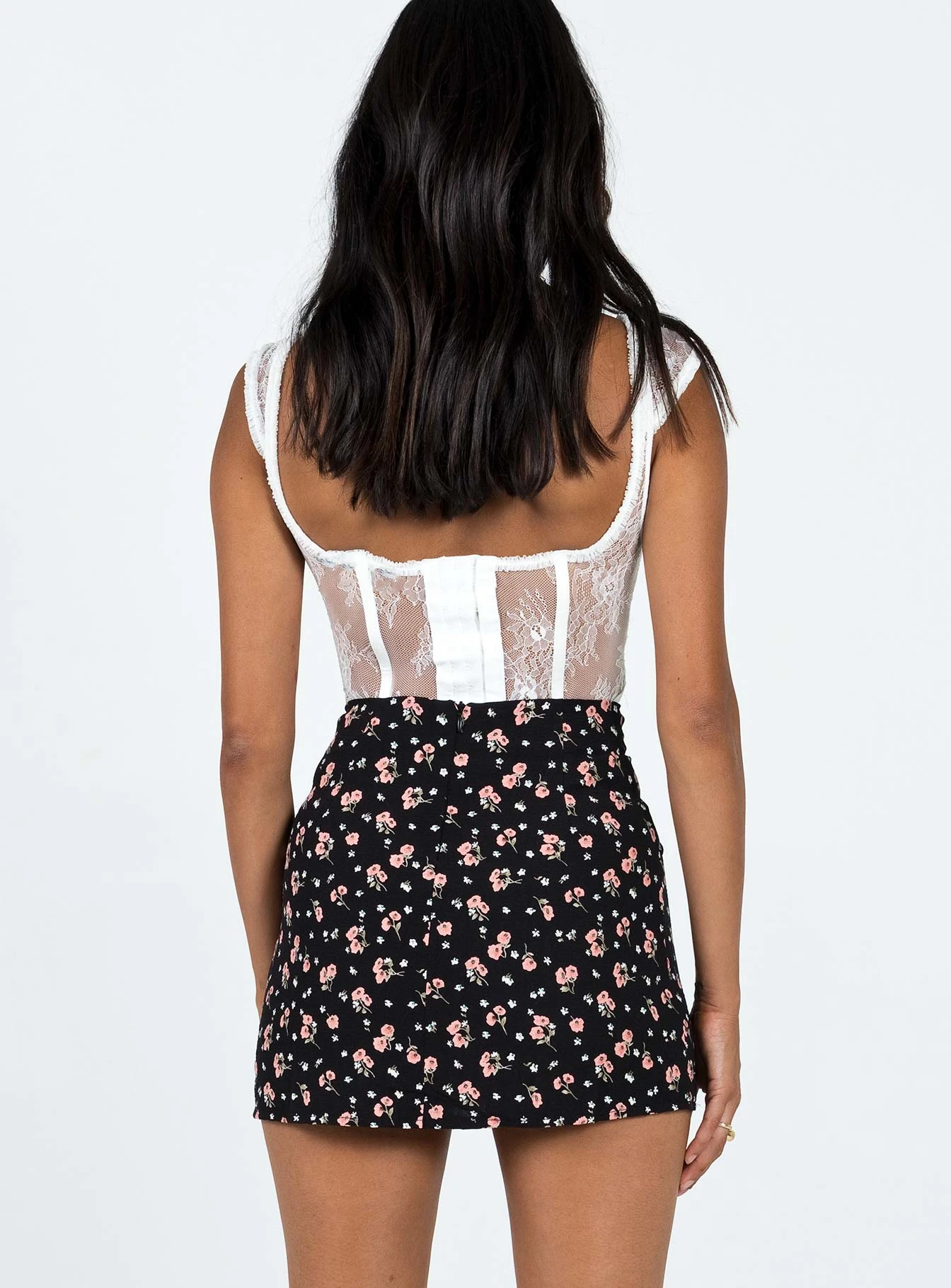 Princess Polly Selby Mini Skirt Black Floral 5 Princess Polly Selby Mini Skirt Black Floral - Image 5