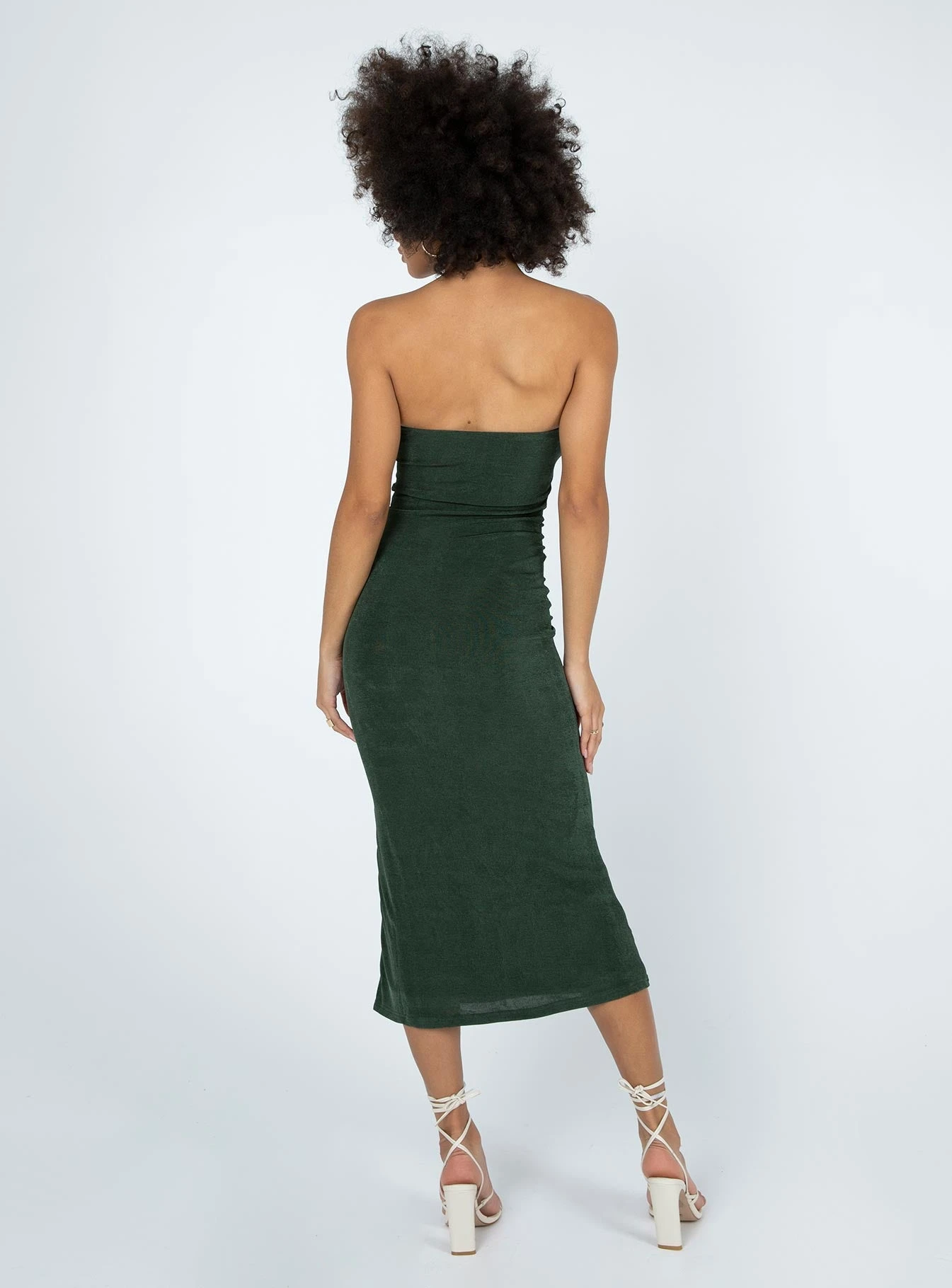 Princess Polly Callie Strapless Midi Dress Green 4 Princess Polly Callie Strapless Midi Dress Green - Image 4