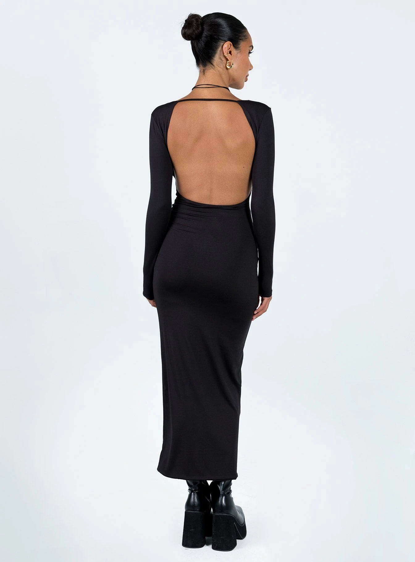 Dorado Long Sleeve Midi Dress Black 5 Dorado Long Sleeve Midi Dress Black - Image 5