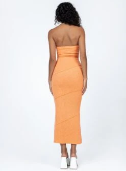 Princess Polly Oscar Midi Dress Orange -Princess Polly Sales Store 4 modelinfo ariel us2 a5573ae5 0094 4933 a3b9 f5a6f1b01143