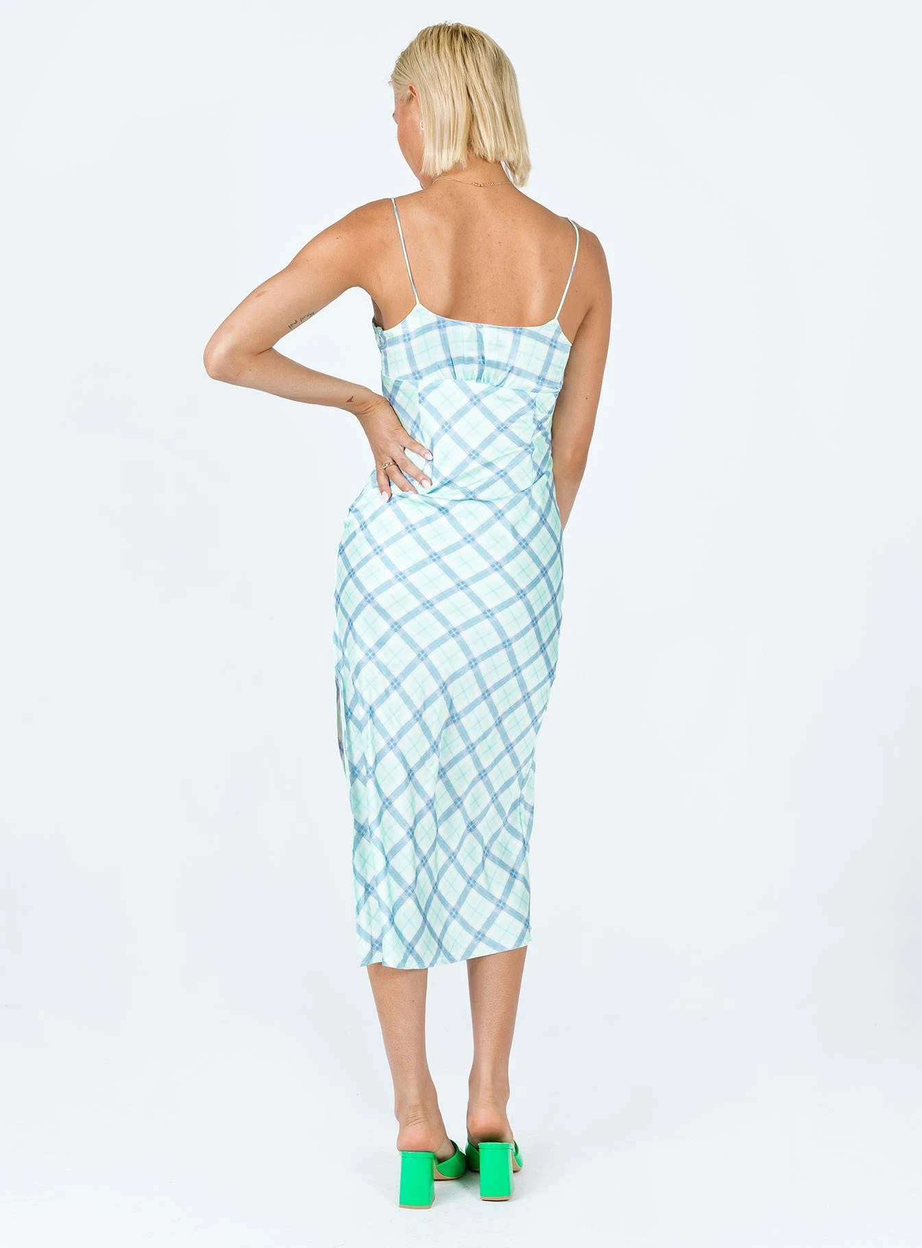 Princess Polly Kirra Midi Dress Green / Blue 4 Princess Polly Kirra Midi Dress Green / Blue - Image 4