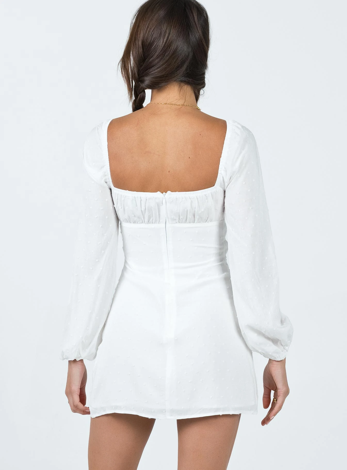 Princess Polly Loreli Long Sleeve Mini Dress White 5 Princess Polly Loreli Long Sleeve Mini Dress White - Image 5