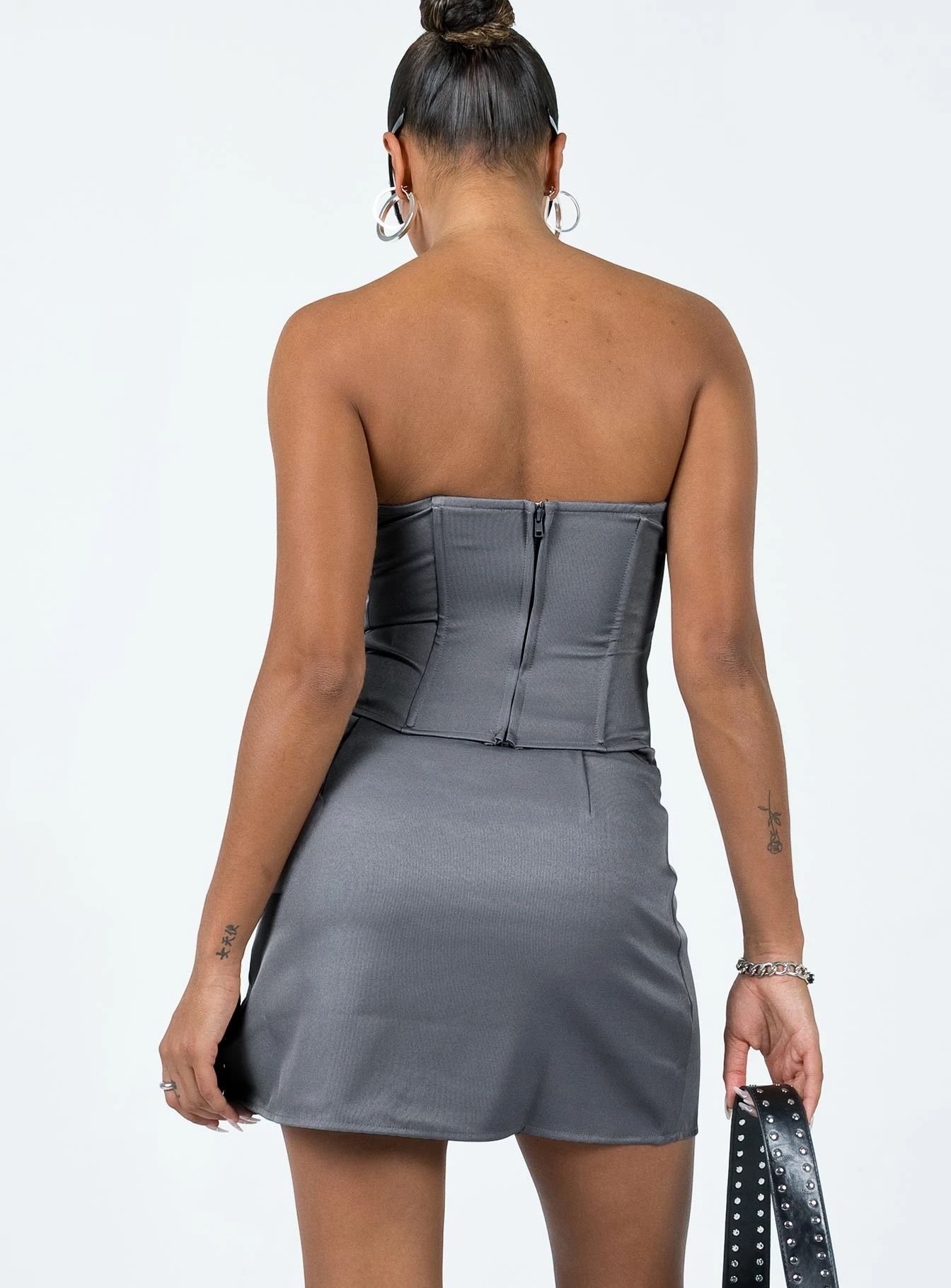 Princess Polly Ewan Mini Skirt Grey 5 Princess Polly Ewan Mini Skirt Grey - Image 5