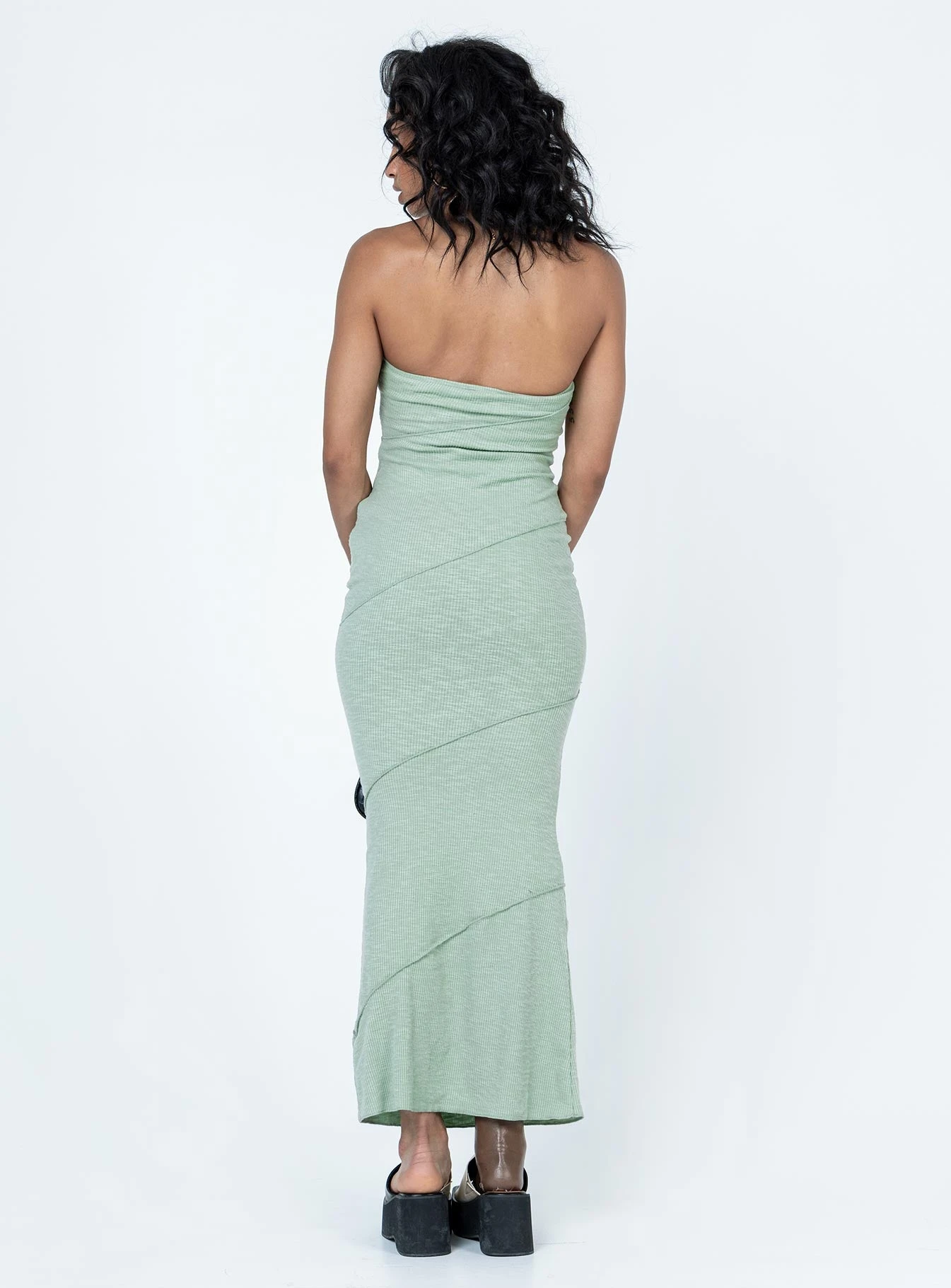 Princess Polly Oscar Midi Dress Sage Green 5 Princess Polly Oscar Midi Dress Sage Green - Image 5