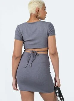 Princess Polly Nolan Short Sleeve Mini Dress Slate -Princess Polly Sales Store 4 modelinfo sarah us6 72cc21c2 5647 4869 96c2 2ab2d22dc1d4