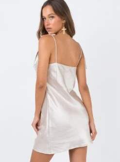 Princess Polly The Silky Slip Mini Dress Champagne -Princess Polly Sales Store 4 102 45