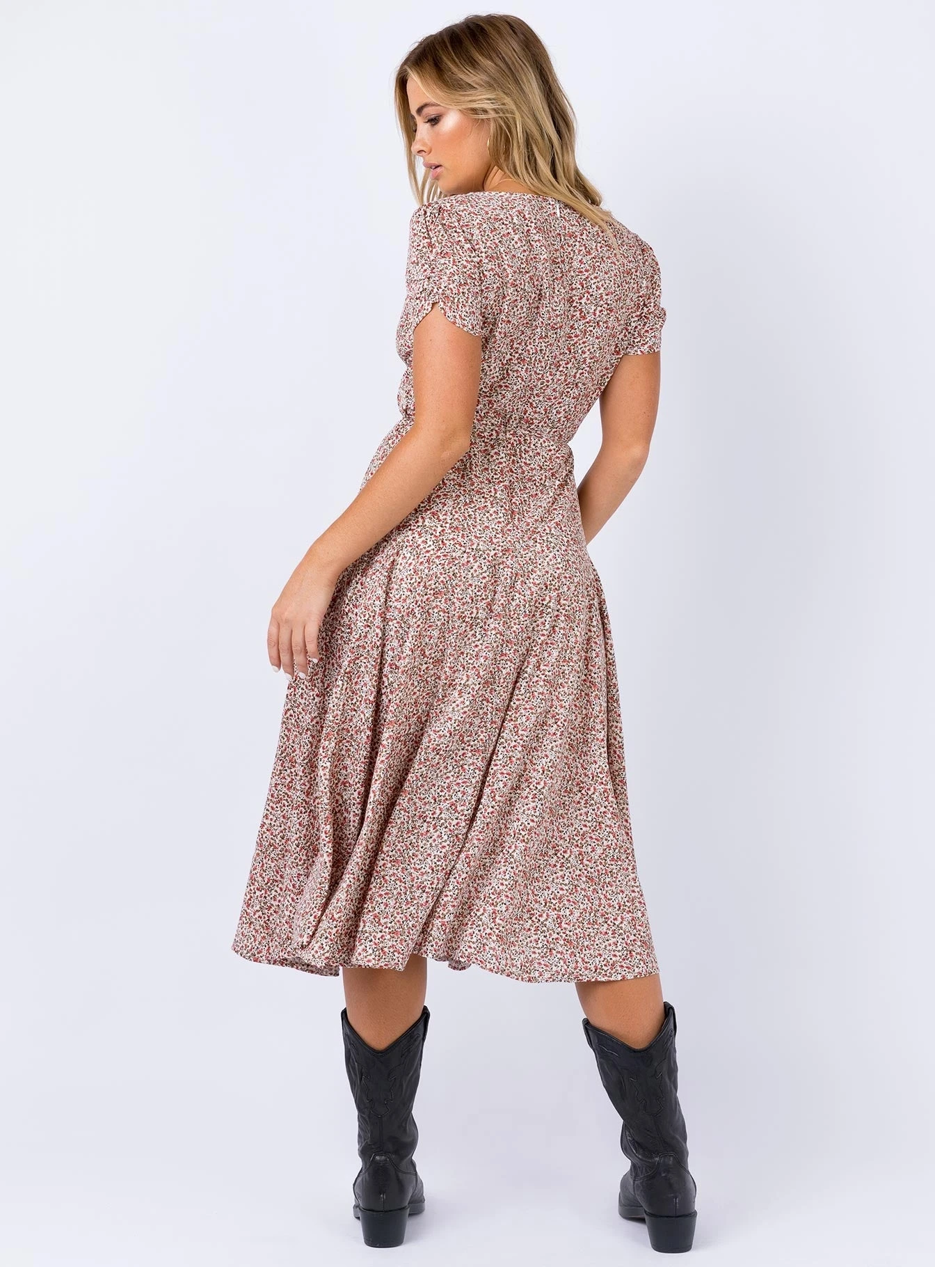 Princess Polly Falleni Midi Dress Red/White 4 Princess Polly Falleni Midi Dress Red/White - Image 4