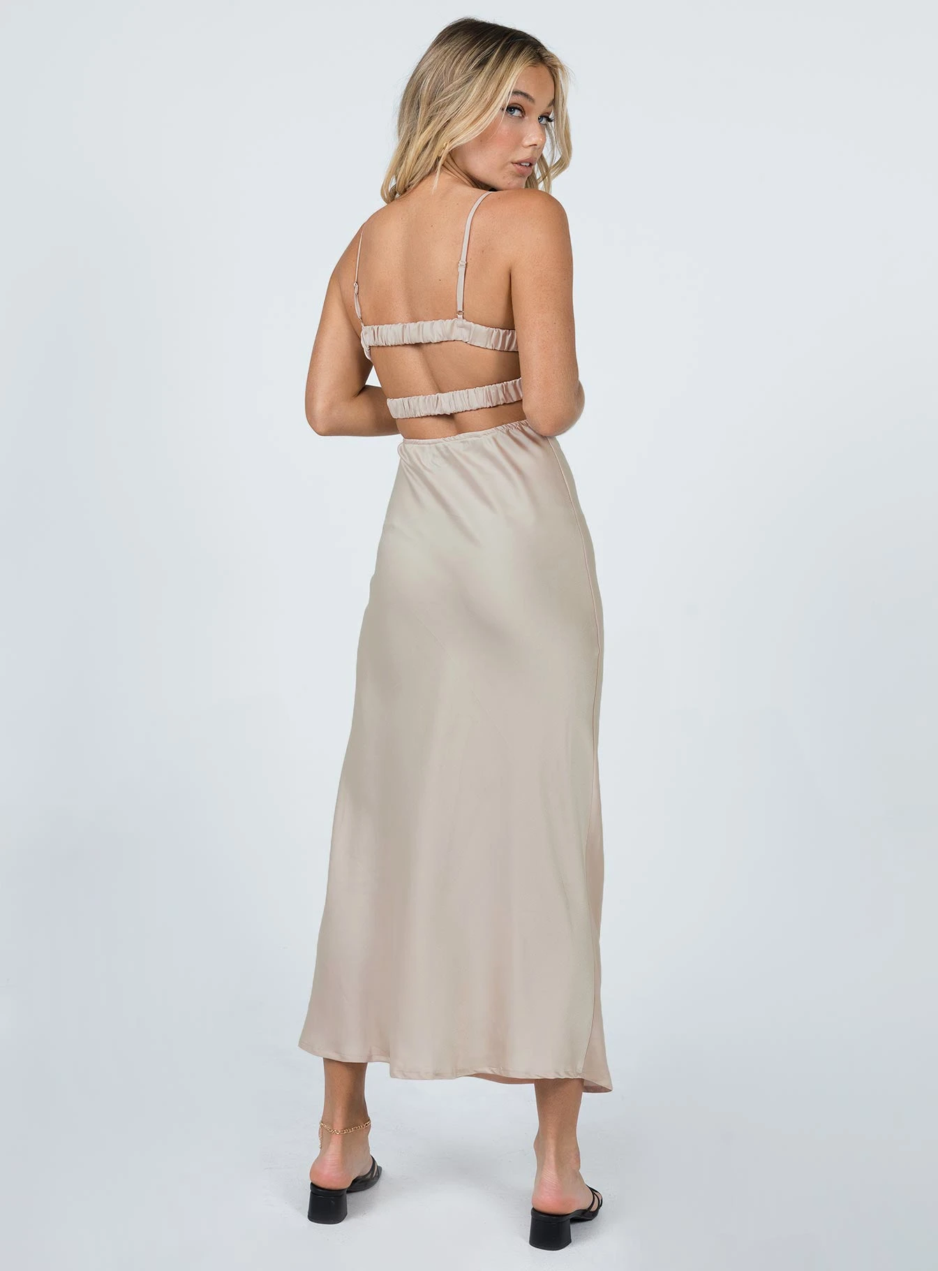 Princess Polly Lillie Midi Dress Beige 6 Princess Polly Lillie Midi Dress Beige - Image 6