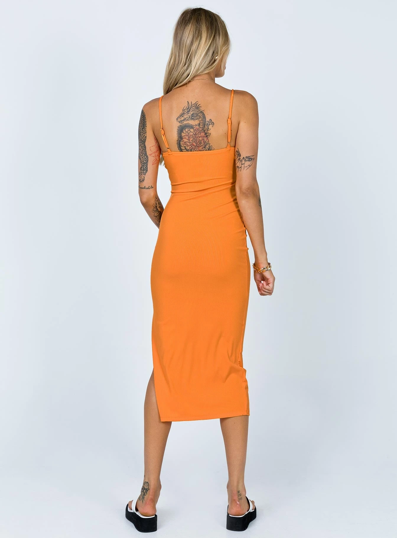 Princess Polly Marissa Midi Dress Orange 6 Princess Polly Marissa Midi Dress Orange - Image 6