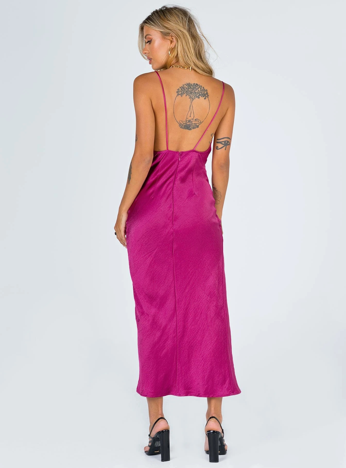 Walk The Line Midi Dress Magenta 5 Walk The Line Midi Dress Magenta - Image 5