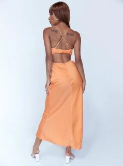 Princess Polly Giselle Midi Dress Orange -Princess Polly Sales Store 4 bc0a7127 5491 4c8f 8035 a20dcdd836d9