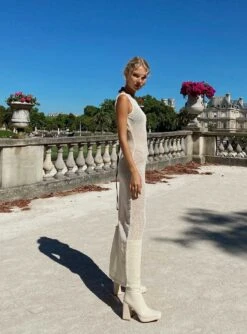 Princess Polly Performer Knit Maxi Dress Cream -Princess Polly Sales Store 6 modelinfo Nika us2