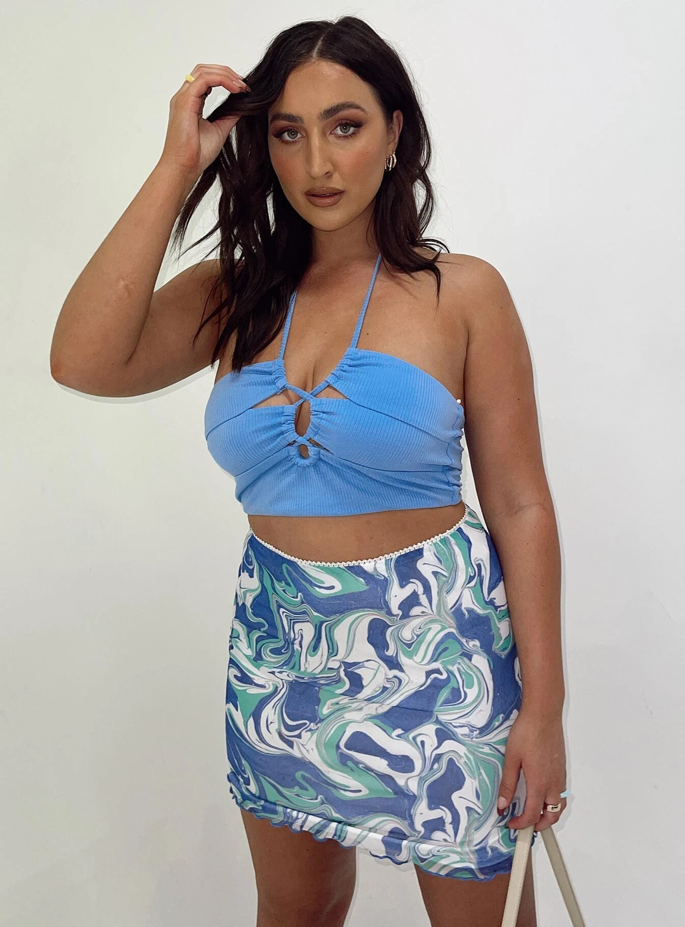 Princess Polly Remi Mini Skirt Blue 8 Princess Polly Remi Mini Skirt Blue - Image 8