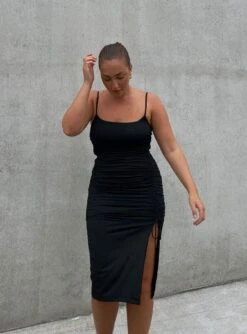 Princess Polly Adalee Midi Dress Black