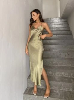 Princess Polly Alissa Midi Dress Green -Princess Polly Sales Store ALISSA MIDI DRESS GREEN 1