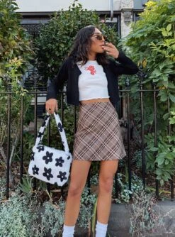 Princess Polly Darwin Mini Skirt Brown Multi 16 Princess Polly Darwin Mini Skirt Brown Multi -Princess Polly Sales Store DARWIN MINI SKIRT