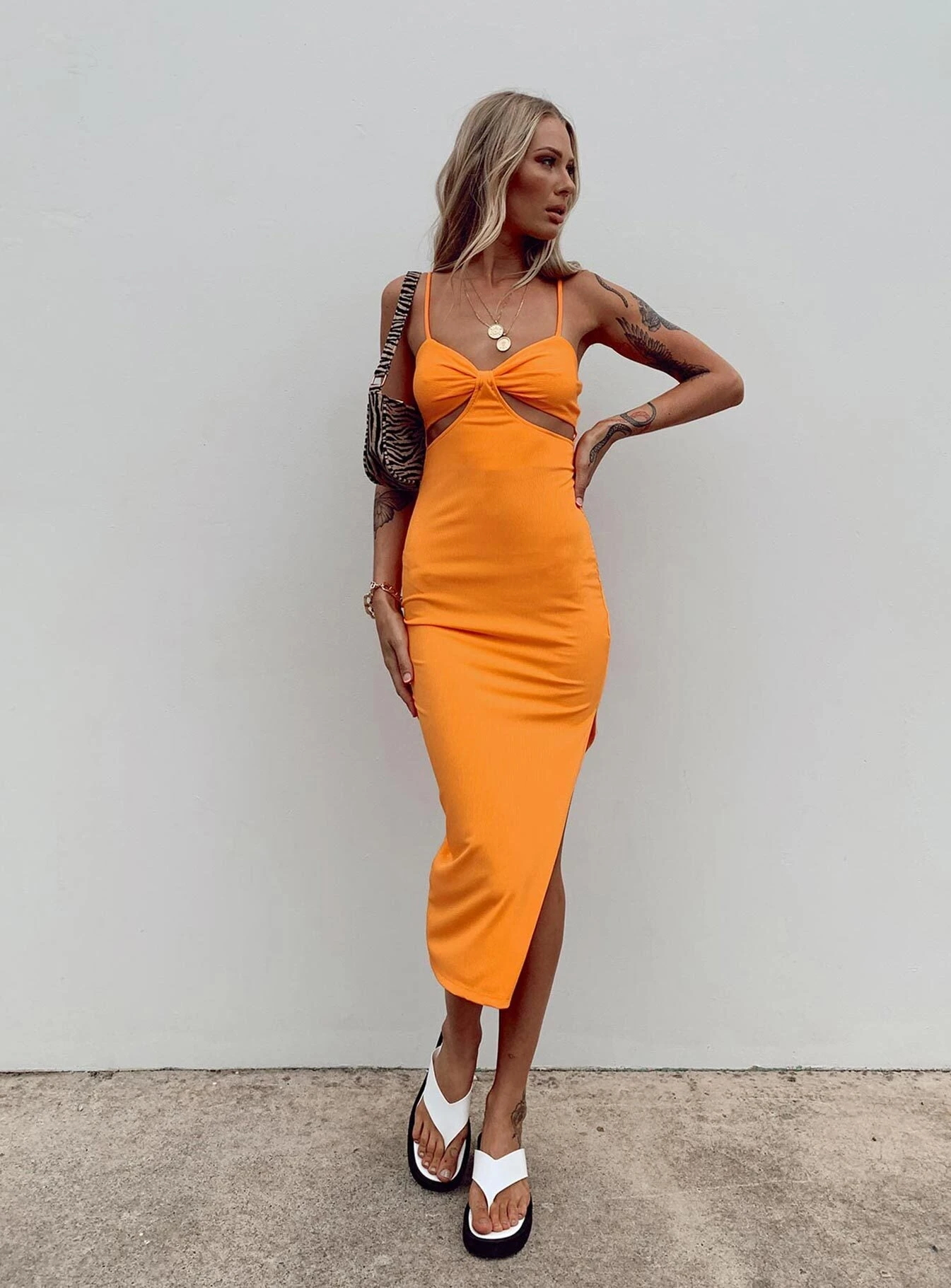 Princess Polly Marissa Midi Dress Orange 2 Princess Polly Marissa Midi Dress Orange - Image 2