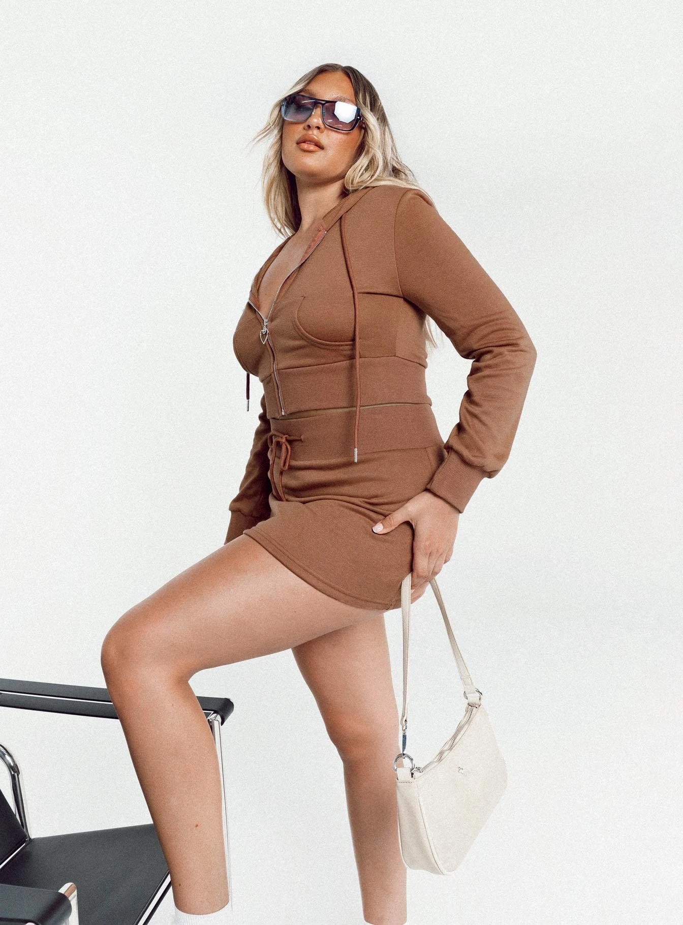 Princess Polly Jaded Y2k Terry Mini Skirt Brown 6 Princess Polly Jaded Y2k Terry Mini Skirt Brown - Image 6