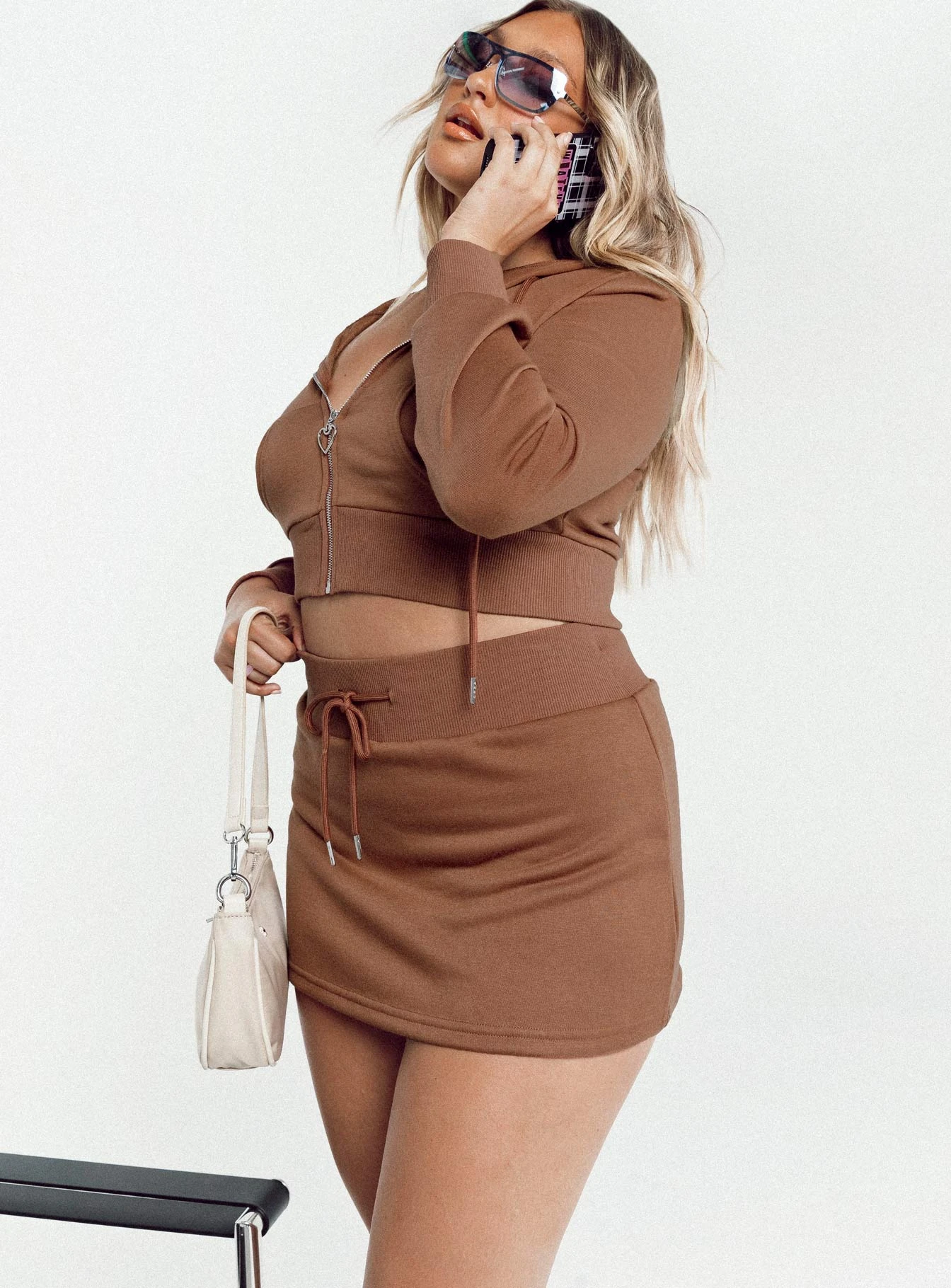 Princess Polly Jaded Y2k Terry Mini Skirt Brown 1 Princess Polly Jaded Y2k Terry Mini Skirt Brown