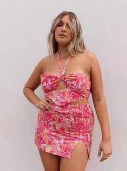 Taina Mini Skirt Pink -Princess Polly Sales Store Recycled Fibers Jayda Top Multi and Recycled Fibers Taina Mini Skirt Pink 1 copy