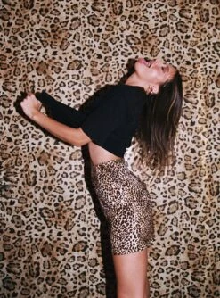Princess Polly Selby Mini Skirt Leopard -Princess Polly Sales Store SELBY MINI SKIRT LEOPARD 1