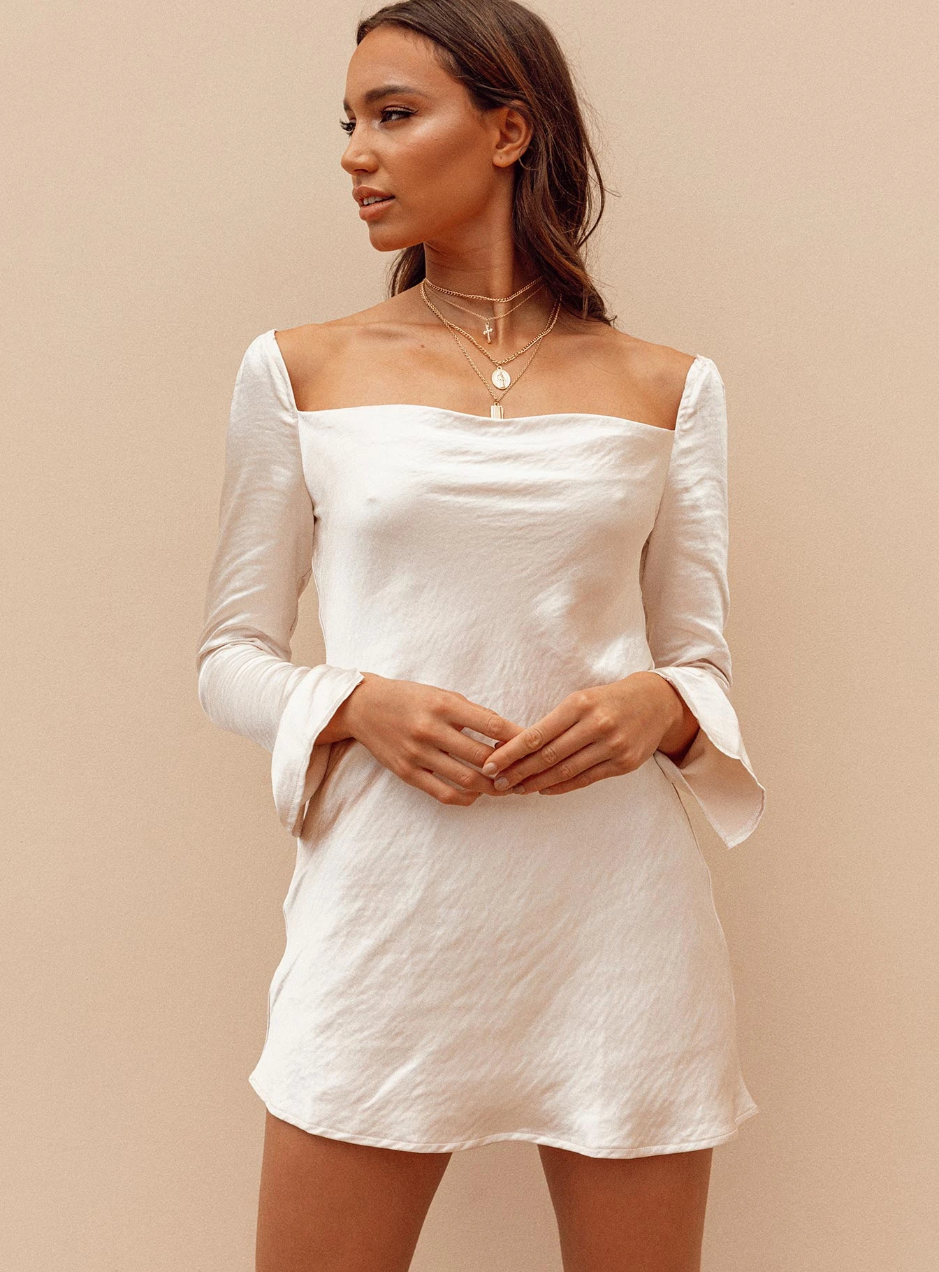 Star Power Mini Dress Champagne 9 Star Power Mini Dress Champagne - Image 9