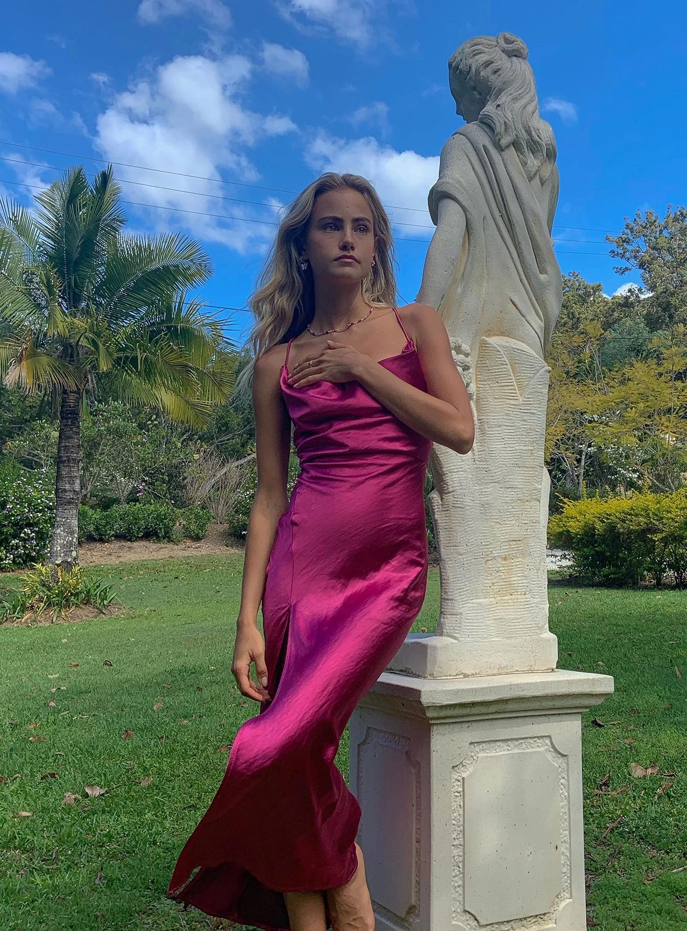 Walk The Line Midi Dress Magenta 12 Walk The Line Midi Dress Magenta - Image 12