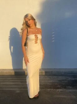 Princess Polly Sofia Maxi Dress Champagne -Princess Polly Sales Store beba mou Sofia Maxi Dress Champagne AU10