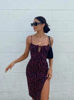 Princess Polly Noda Midi Dress Black/Red 14 Princess Polly Noda Midi Dress Black/Red -Princess Polly Sales Store graciee.hurley Noda Midi Dress US2